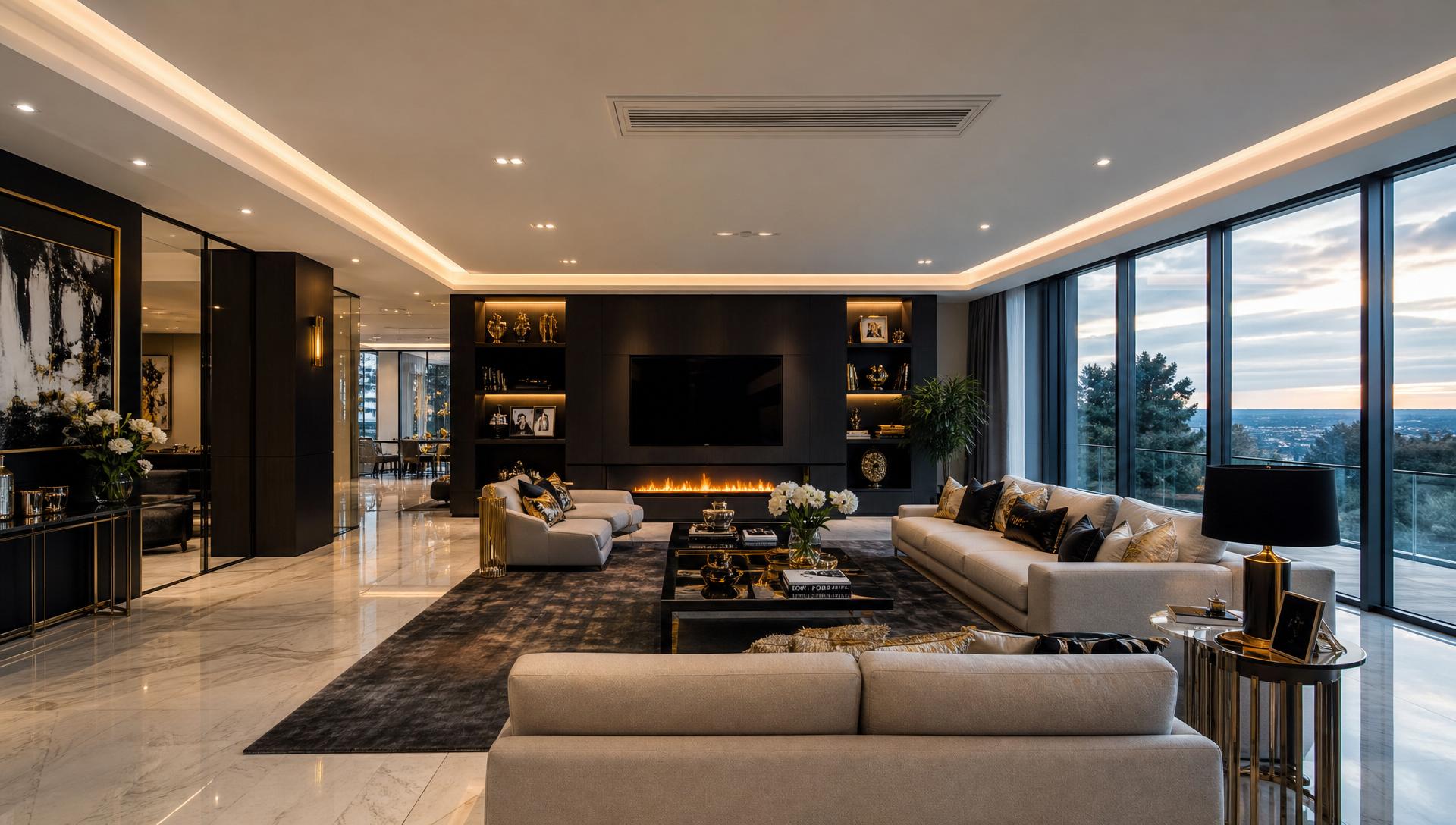 Luxury home interior with discreet air conditioning